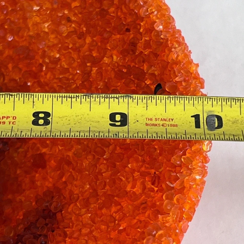Vintage Popcorn Plastic Jack O Lantern Halloween Wall Decor Melted Plastic Bead